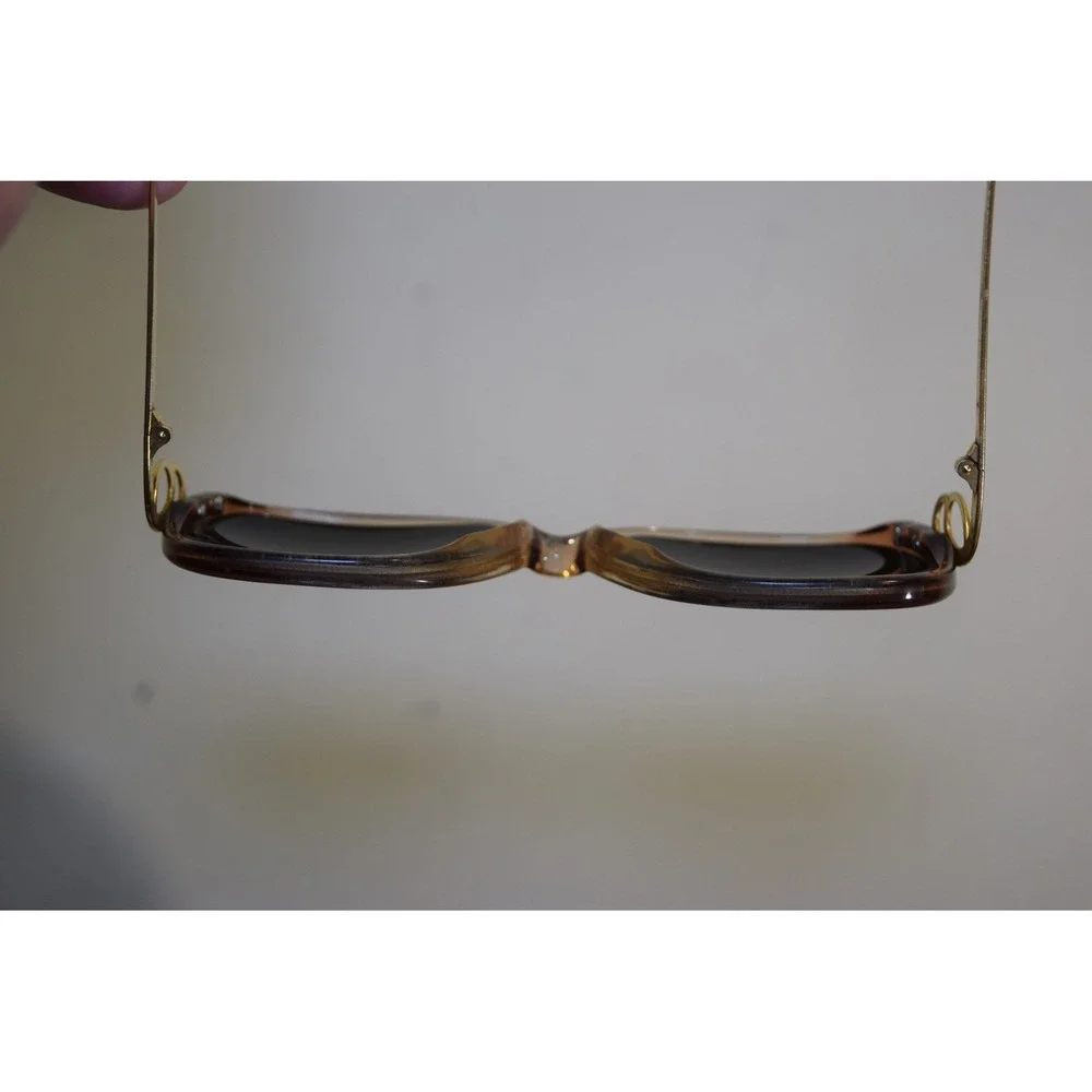 Vintage 1970's SOPHIA Loren Zyloware Oversized Square Eyeglasses Gold Rich Lady